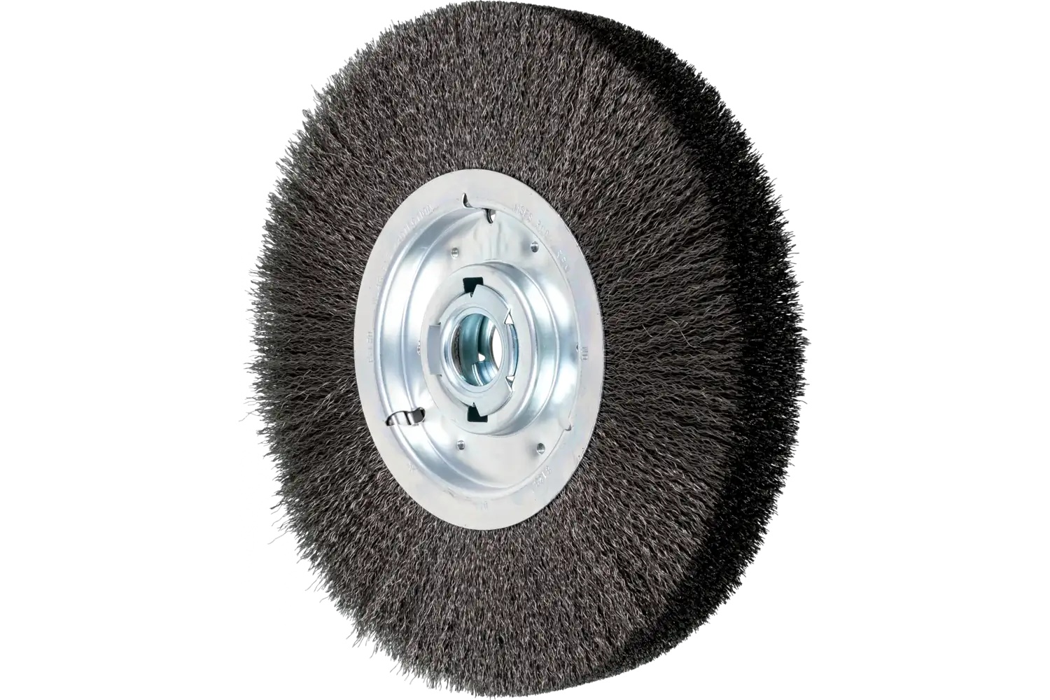 Picture of Pferd Crimped Wire Wheel Brush 12" Dia Wide Face .012 Carbon Steel 2" Keyed Arbor
